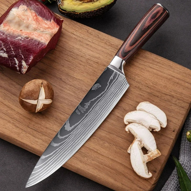 Laser Damascus Chef Knife Japanese Knife Set